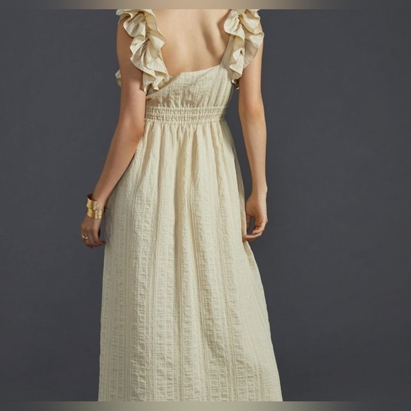 Anthropologie Mare Mare x cream striped maxi dress with pockets size XS - Picture 4 of 7